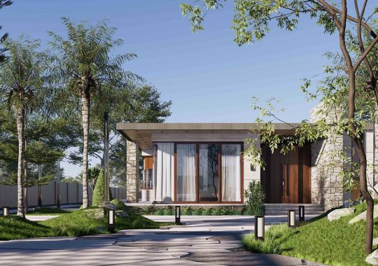 THIẾT KẾ BIỆT THỰ SÂN VƯỜN 2100M2 – CỦ CHI