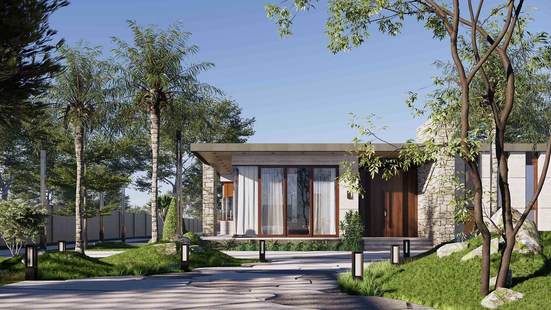 THIẾT KẾ BIỆT THỰ SÂN VƯỜN 2100M2 – CỦ CHI