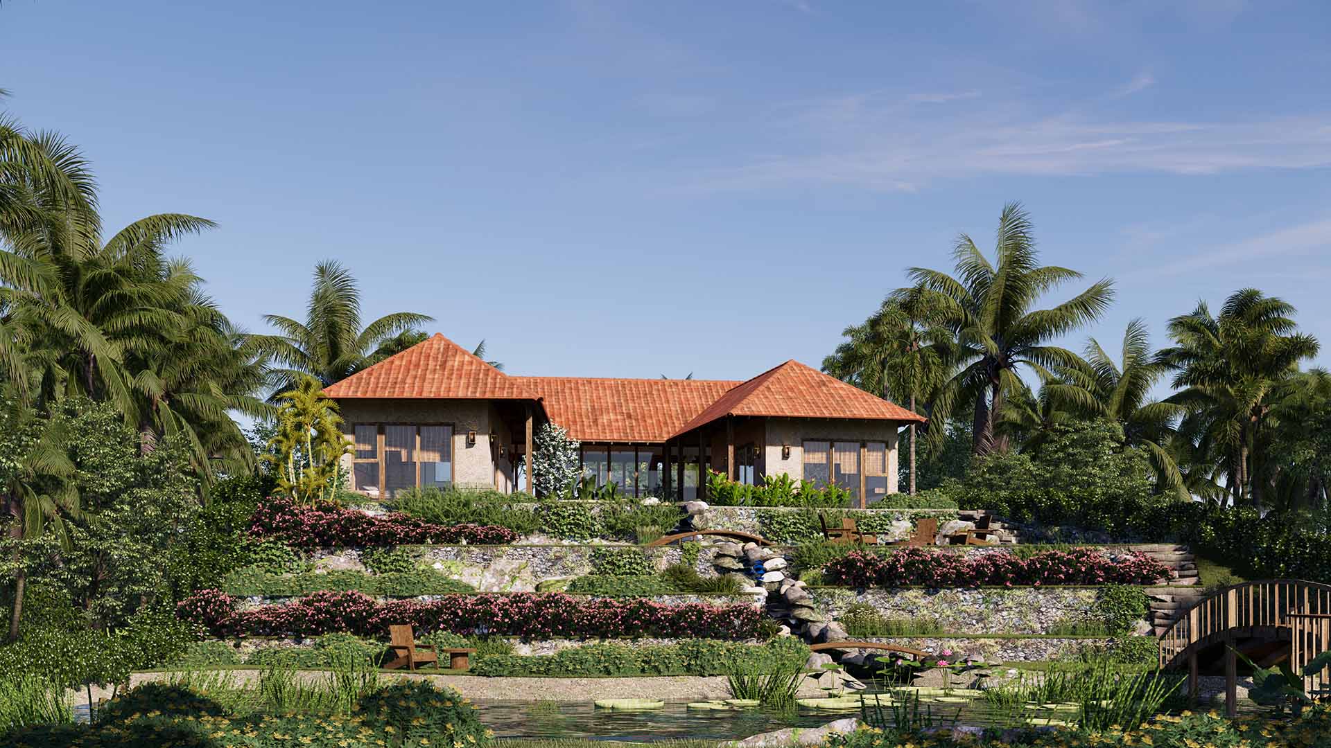 THIẾT KẾ BIỆT THỰ NHÀ VƯỜN 2000M2 – GIA LAI