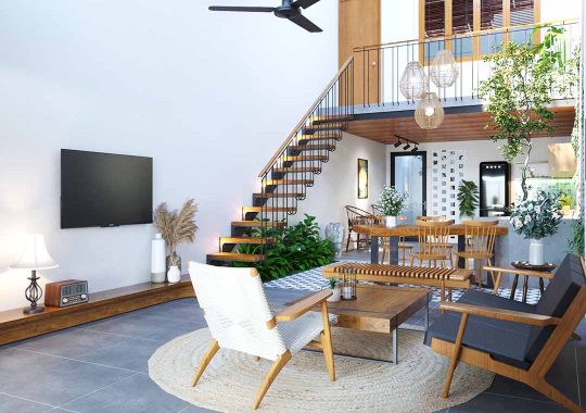 THIẾT KẾ NỘI THẤT NHÀ PHỐ 250M2 – LONG AN
