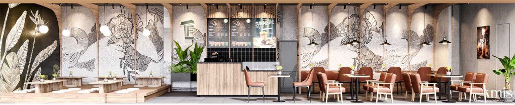 THIẾT KẾ QUÁN CAFE 65M2