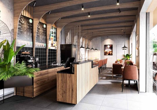 THIẾT KẾ QUÁN CAFE 65M2 – FUNNY COFFEE