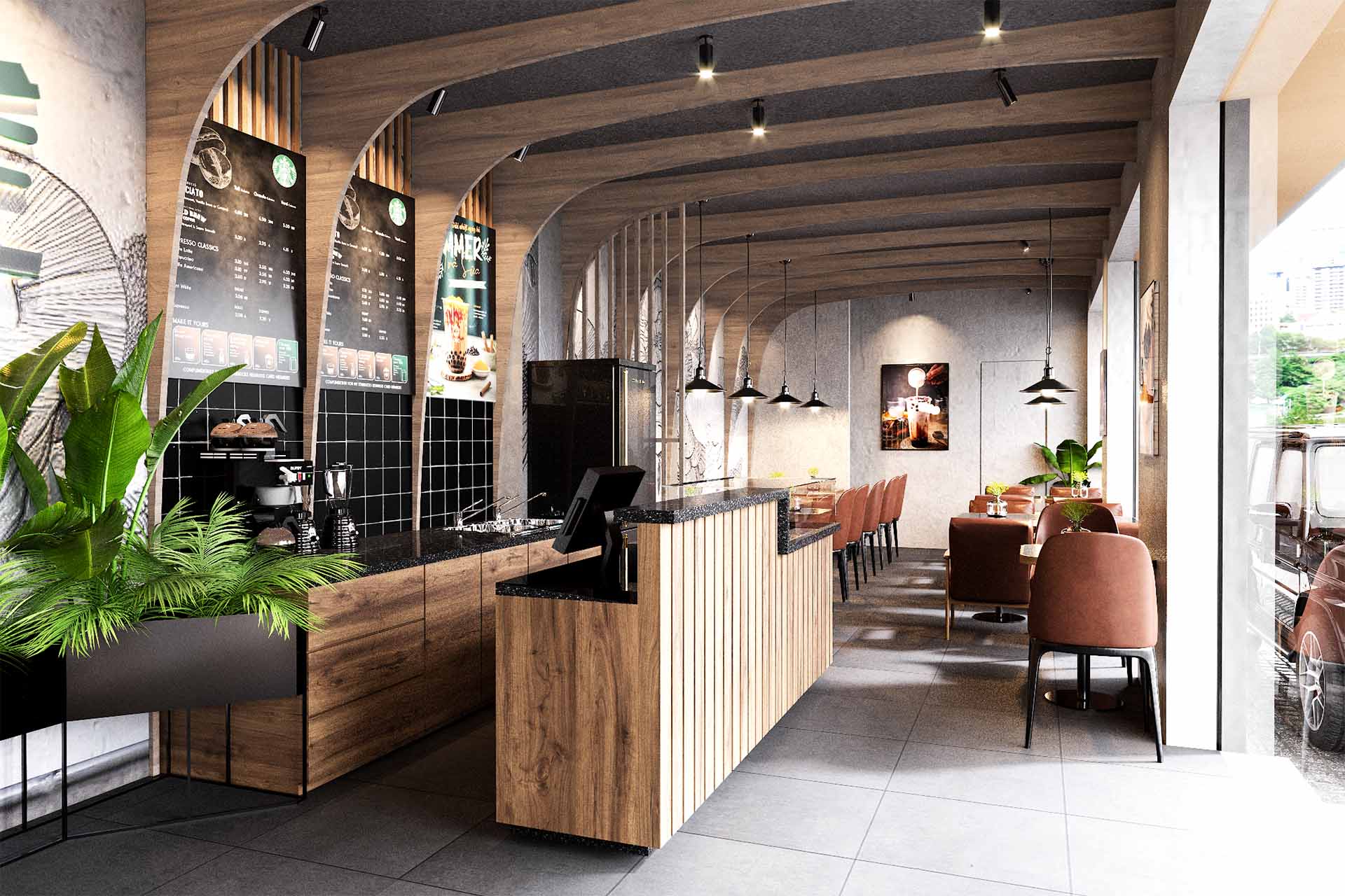 THIẾT KẾ QUÁN CAFE 65M2 – FUNNY COFFEE