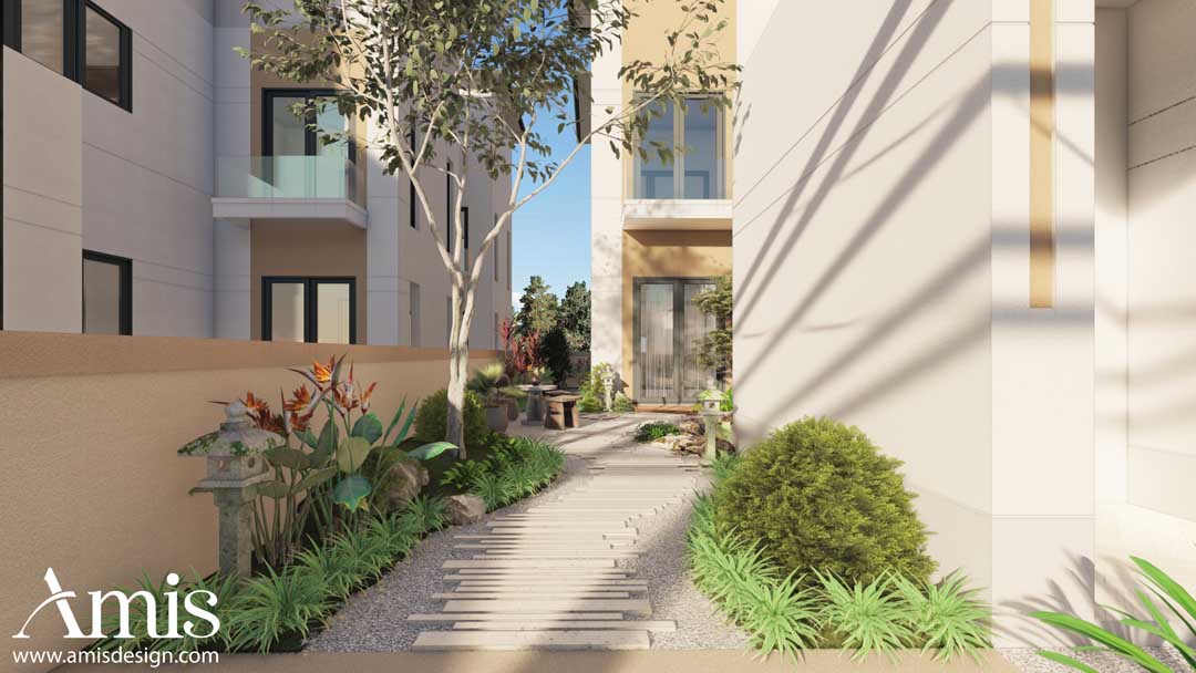 Lối vào của thiết kế biệt thự song lập | Amis Design