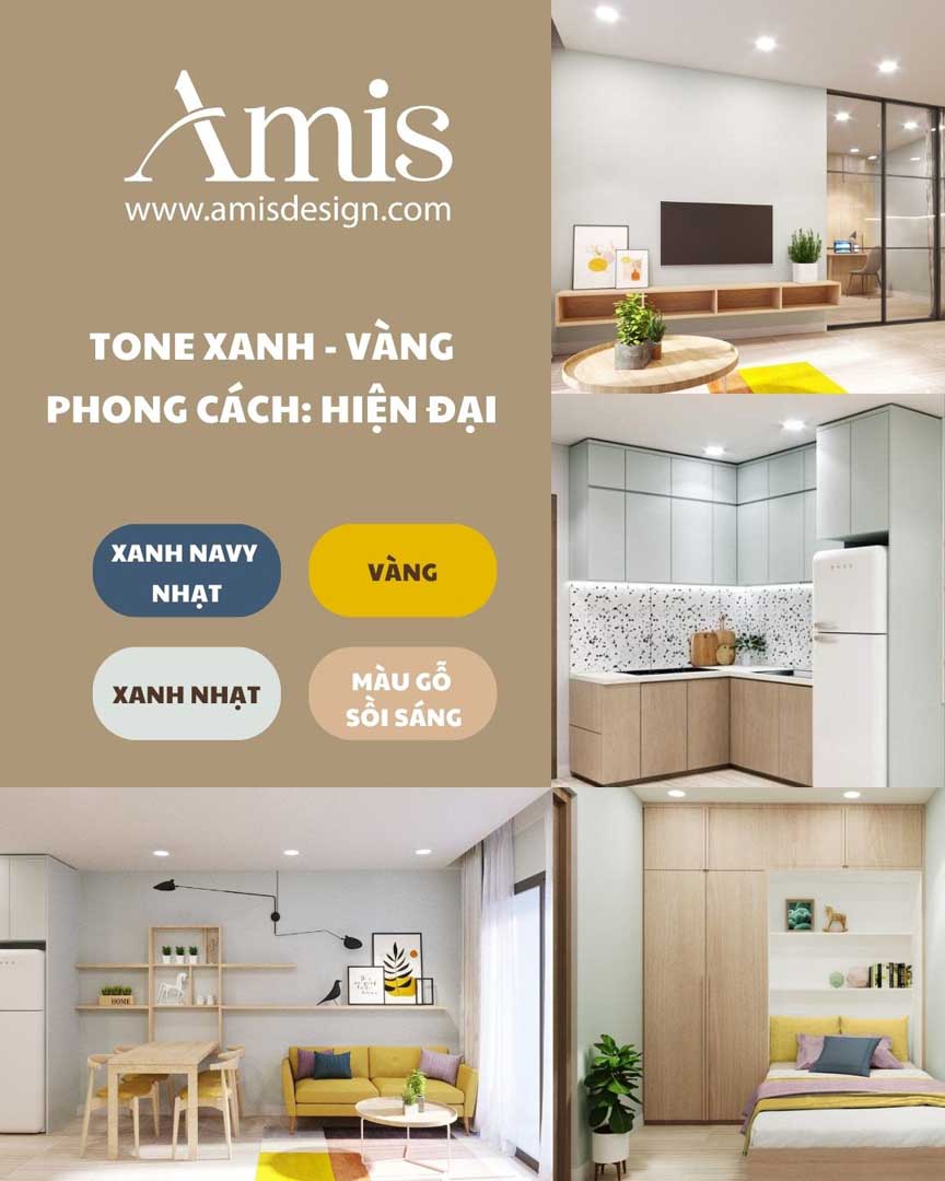 3 tông màu nội thất chung cư đẹp chuẩn xu hướng 2025