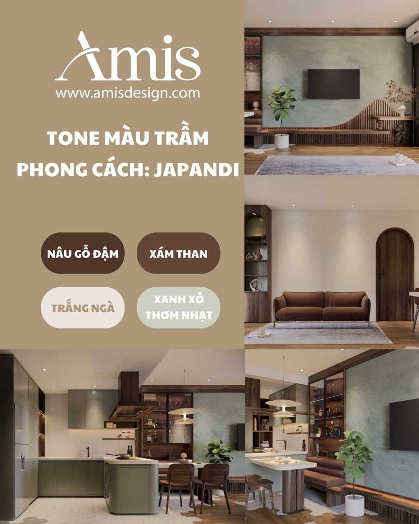 3 tông màu nội thất chung cư đẹp chuẩn xu hướng 2025