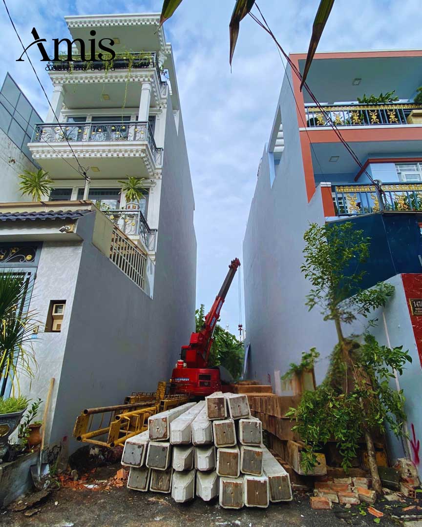 Thi công ép cọc nhà phố Dương Giày Home | Amis Design