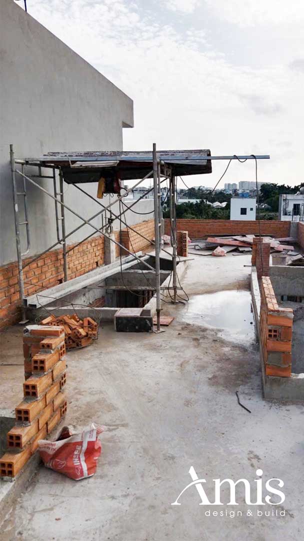 Xây tường nhà phố Dương Giày Home | Amis Design