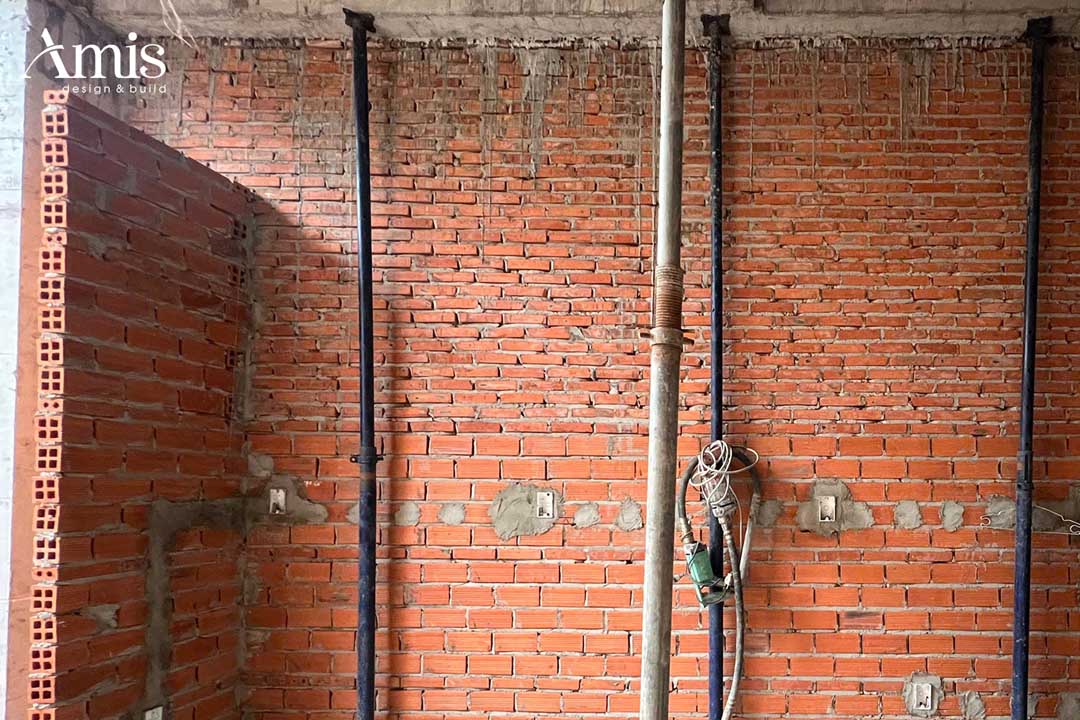 Xây tường nhà phố Dương Giày Home | Amis Design