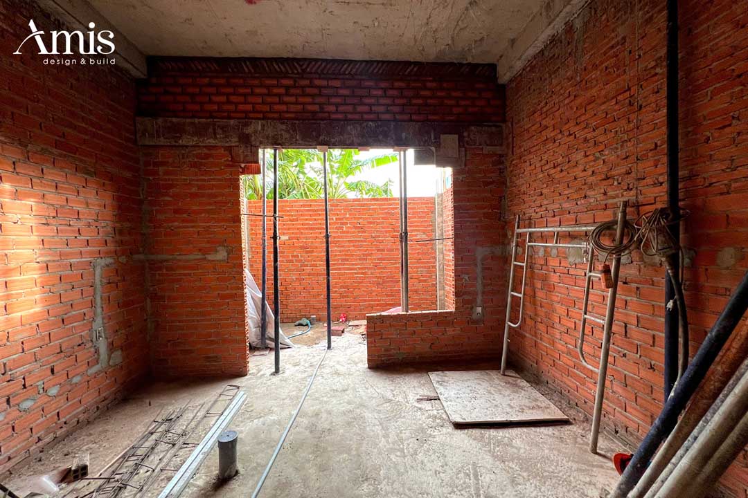Xây tường nhà phố Dương Giày Home | Amis Design